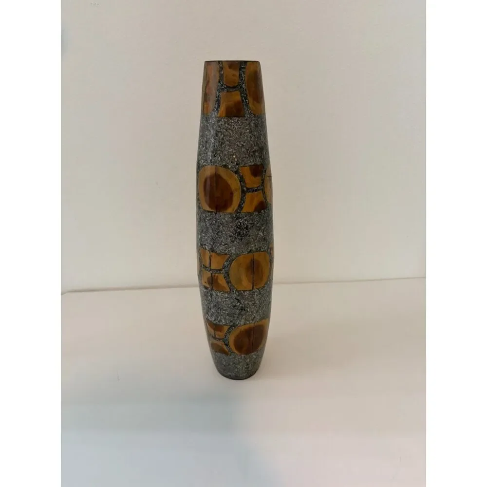 Vtg Philippines Wood Vase 14